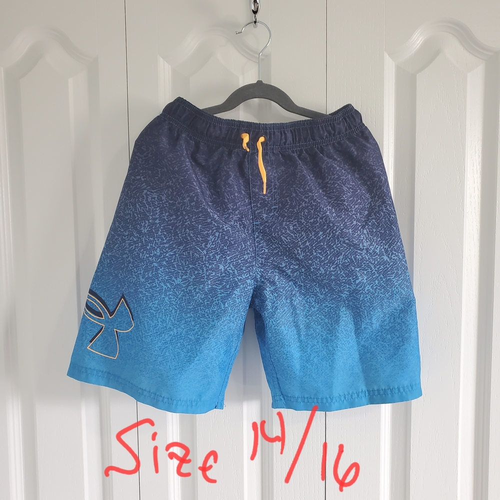 Boy's Under Armour Gradient Blue Shorts with Waist Tie